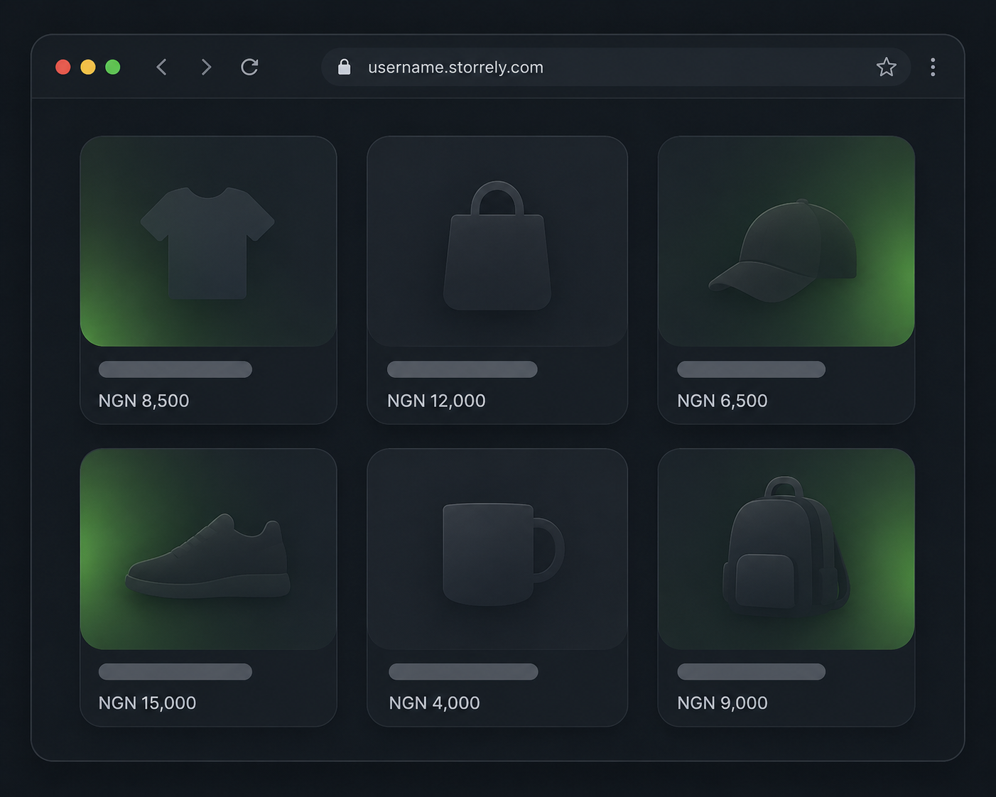 Storrely store mockup